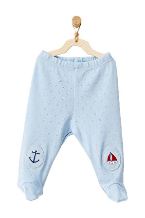 Andywawa Erkek Bebek Gemi Temalı Mavi 2li Pantolon Takımı AC21604Rep