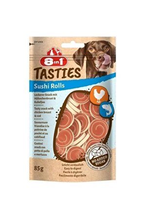 8in1 Tasties Sushi Rolls Tavuklu Balıklı Sushi Köpek Ödülü 85 Gr