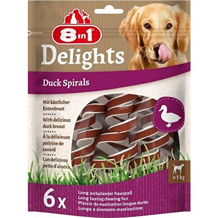 8in1 Smart Delights Duck Spirals Ördekli Burgu Köpek Ödülü 6lı