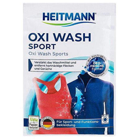 Heitmann Oxi Wash Sport - Spor Giysileriniz İçin Leke Çıkarıcı Hijyen Sağlayıcı 50g