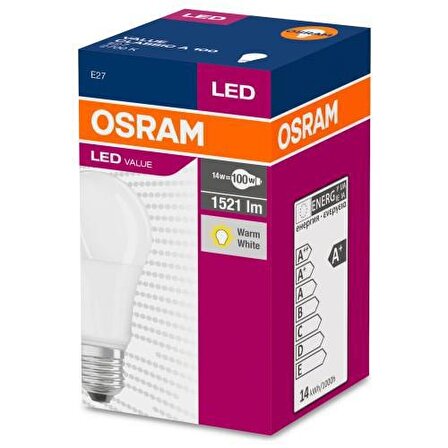 Osram 13 Watt 1521 Lumen E-27 Duy 2700K Sarı Işık LED Ampul