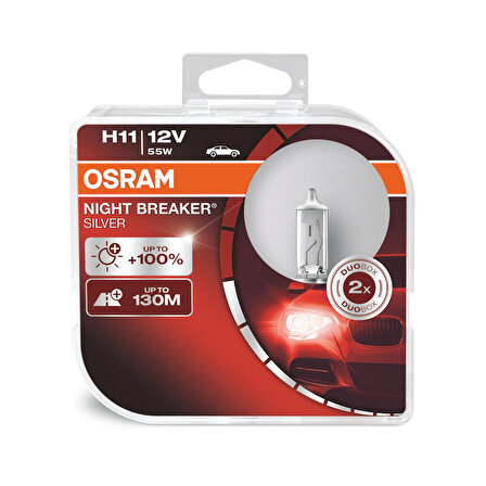 Osram H11 Night Breaker Silver Ampul +100% Fazla Işık (Takım - 2 Adet)