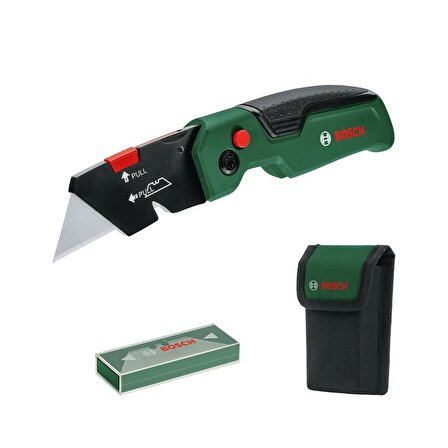 Bosch Premium Katlanabilir Maket Bıçağı + Kumaş Çanta + 10 Bıçak - 1600A02W7M