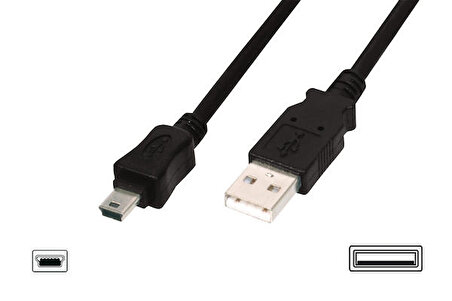 Ednet ED-84127 1 Mt USB 2.0 to mini USB 5 pin Zırhlı AWG28 USB 2.0 Data Kablosu
