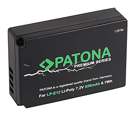 Patona 1297 Premium LP-E12 Canon Batarya