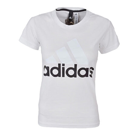 S97214 Ess Linear Slim Tee Adidas Kadın Beyaz Pamuklu Tişört