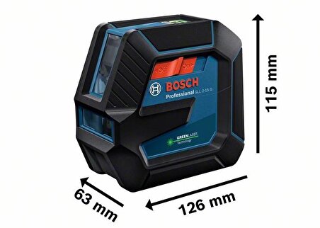 Bosch GLL 2-15 G Çapraz Çizgi Lazeri + LB10