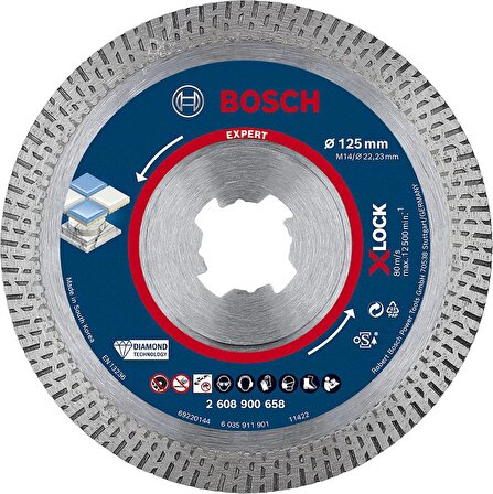 Bosch Expert X-LOCK Elmas Kesme Disk BFHaCeram 125mm - 2608900658
