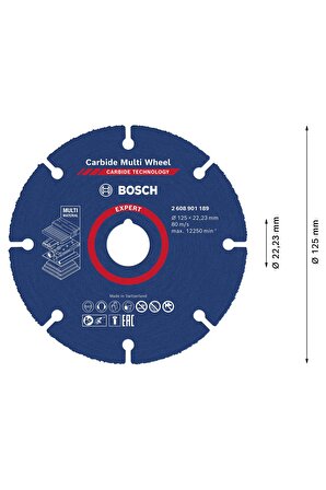 Bosch Expert Carbide Multi Wheel 125 mm, 22,23 mm Kesici Disk - 2608901189