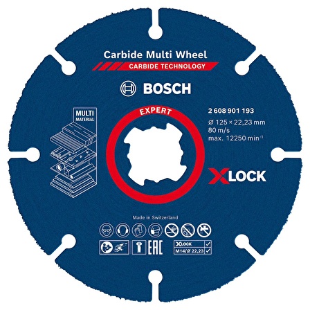 Bosch EXPERT Carbide Multi Wheel X-LOCK Kesici Disk 125 mm 2223 mm