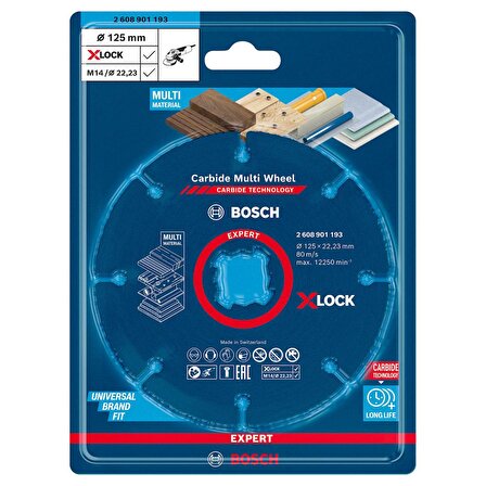 Bosch EXPERT Carbide Multi Wheel X-LOCK Kesici Disk 125 mm 2223 mm