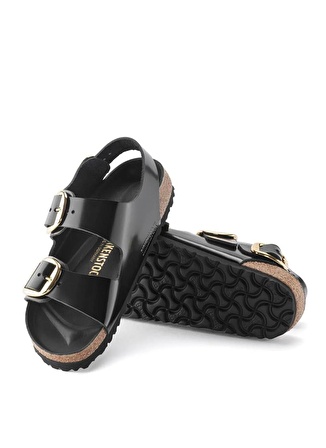 Birkenstock Deri Siyah Kadın Sandalet MILANO