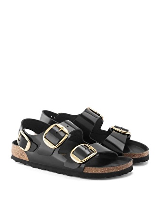 Birkenstock Deri Siyah Kadın Sandalet MILANO