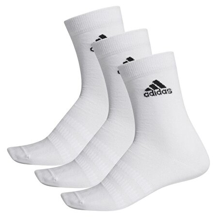 Adidas DZ9393 Orta Bilek Boy Logo Desenli Beyaz Erkek 3'lü Çorap Takımı