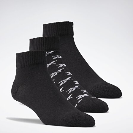 Reebok GG6675 Pakette 3 Çift Siyah Bilek Çorap 