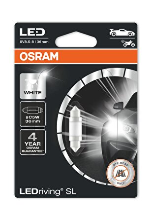 Osram Sofit Led LEDriving SL C5W 36mm 6000K Beyaz Işık 4 Yıl Garantili 6418WP.01B (1 Adet)