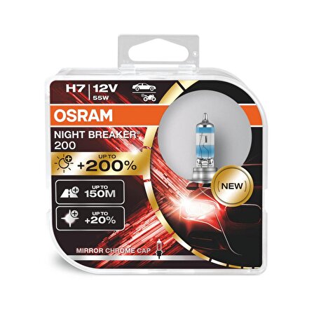 Osram Night Breaker 200 H7 Ampül 2 Adet -  %200 Fazla Işık
