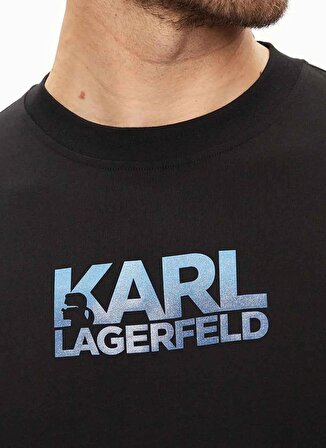 KARL LAGERFELD Bisiklet Yaka Siyah Erkek T-Shirt 755063542241