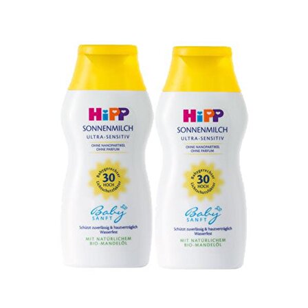 Hipp Babysanft 30 Faktör Hassas Ciltler İçin Bebek Güneş Koruyucu Süt 2x200 ml