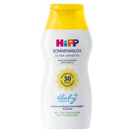 Hipp Babysanft 30 Faktör Hassas Ciltler İçin Bebek Güneş Koruyucu Süt 200 ml