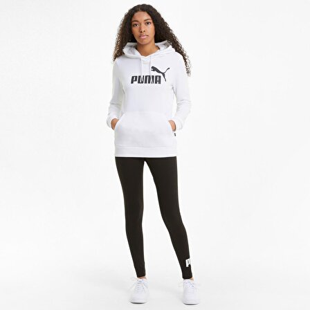 Puma Ess Logo Hoodie Tr Kadın Beyaz Sweatshirt - 5