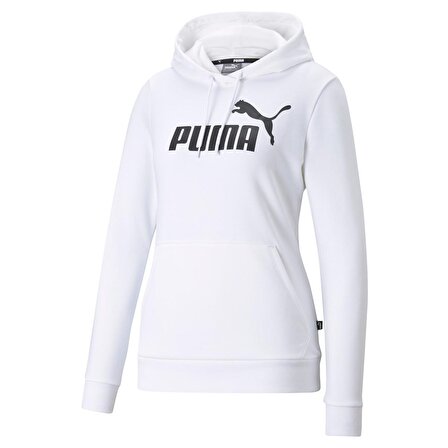 Puma Ess Logo Hoodie Tr Kadın Beyaz Sweatshirt - 5