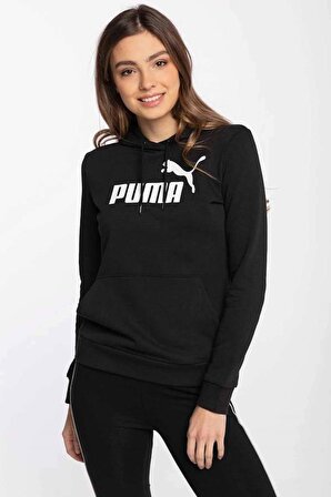 Puma Ess Logo Hoodie Tr (s) Kadın Sweatshirt 586791 01 Black
