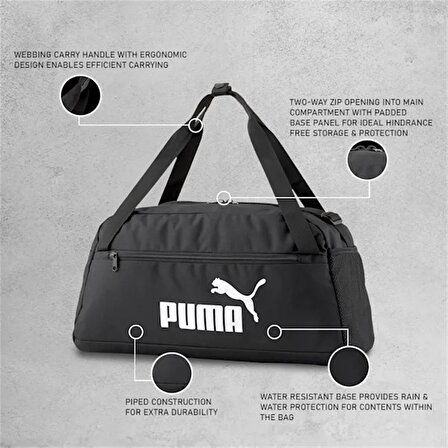 Puma Phase Sports - Unisex Siyah Spor Çanta - 078033 01
