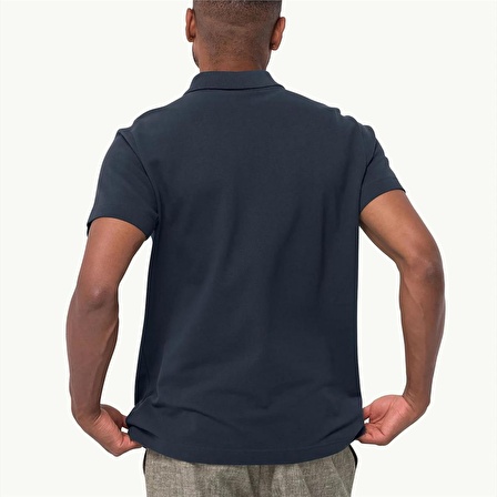 Jack Wolfskin Essential Polo M Erkek Lacivert Polo T-Shirt