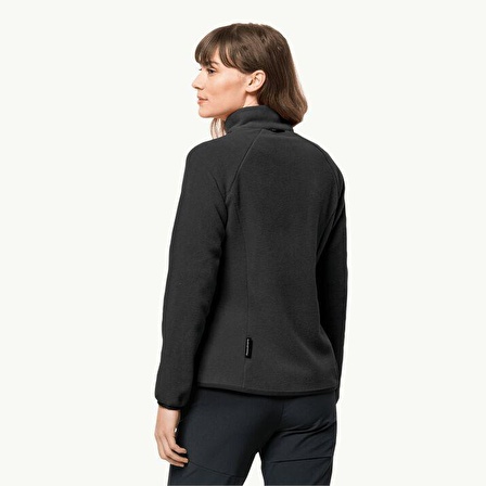 Jack Wolfskin Düz Siyah Kadın Polar Sweatshırt 1703883-6000 MOONRISE FZ W