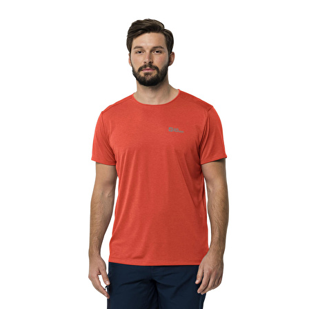 Jack Wolfskin V Yaka Kırmızı Erkek T-Shirt 1806646_2193 JWP T M