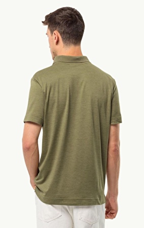 Jack Wolfskin TRAVEL POLO M Kahverengi Erkek Polo Tshirt