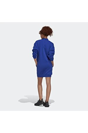 adidas Düz Mavi Kadın Kısa Elbise HM2894 W NEW HLFZP DRS