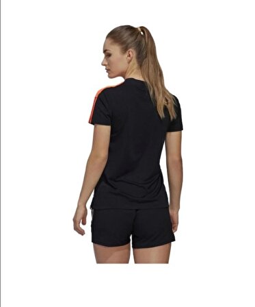 adidas HU0329 Tiro Essentials  Kadın Tişört Siyah Turuncu