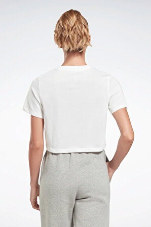 RI BL Crop Tee Beyaz Kadın Kısa Kol T-Shirt