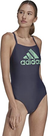 adidas Big Logo Suit Kadın Spor Mayo Lacivert-Mint HR4417
