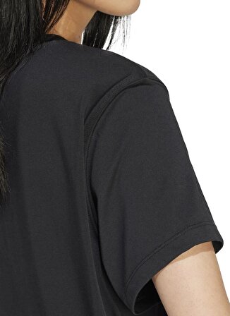 adidas Siyah Kadın Yuvarlak Yaka Normal Kalıp T-Shirt IU2422 TRFL