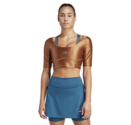 IN3651-K adidas By Stella Mccartney Asmc Crop Kadın T-Shirt Bronz