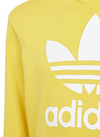 adidas Düz Erkek Sarı Sweatshırt IN8465-TREFOIL HOODIE