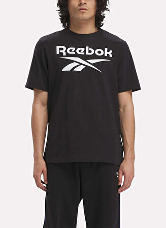 Reebok Siyah Erkek Yuvarlak Yaka T-Shirt II8109 IDENTITY STACKED L