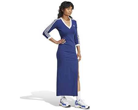 adidas Maxi Dress V Kadın Günlük Elbise IP2987 Mavi