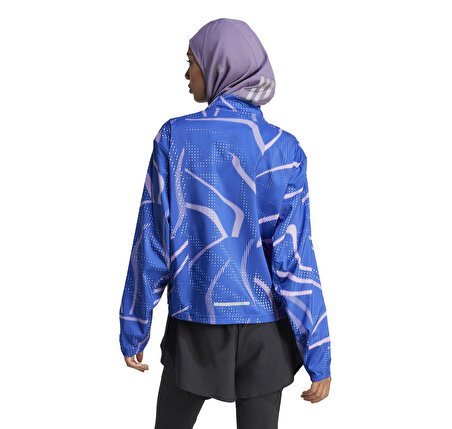 IK5004-K adidas Otr Btn Jkt Kadın Yağmurluk-R&amp;uuml;zgarlık Mavi