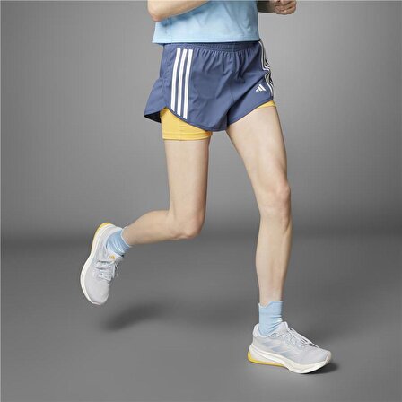 adidas Own The Run 2IN1 Kadın Mavi Koşu Şortu (IK5016)