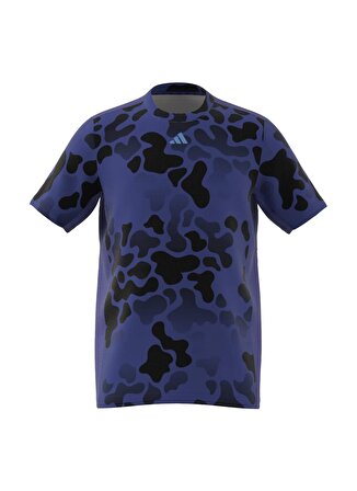 adidas Desenli Mavi Erkek T-Shirt IR7522-J TR-ES AOP T