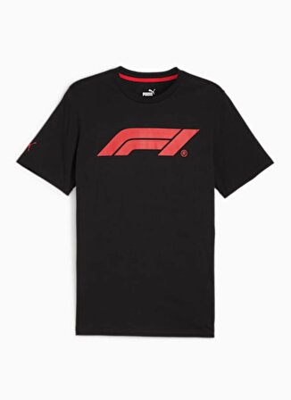 Puma 62585101 F1 ESS Logo Tee Siyah Erkek Yuvarlak Yaka Normal Kalıp T-Shirt