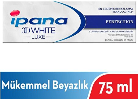 İpana 3D White Luxe Perfection 3 Günde Beyazlık Diş Macunu 75 ml