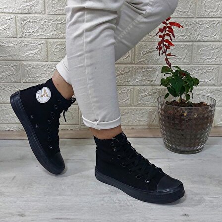 Fiyra 555 Siyah-Siyah Uzun Unisex Sneaker Keten Spor Ayakkabı