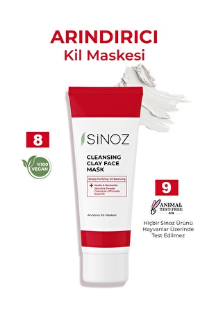 Sinoz Akne Ve Siyah Nokta Karşıtı Arındırıcı Yüz Bakım Kil Maskesi 50 ml Tüm Ciltler Için