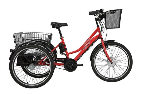 Bisan E-Porter Elektrikli Bisiklet Kırmızı - Siyah