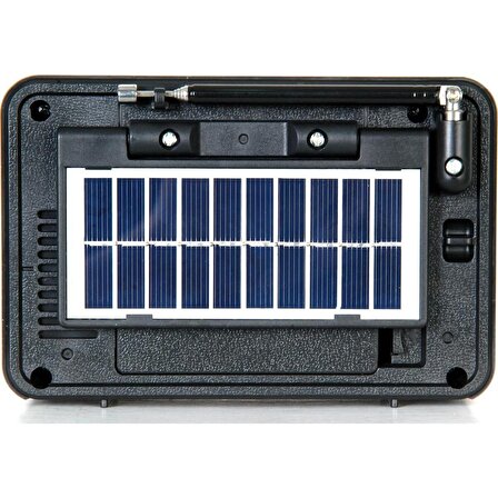 Gaman 651 Şarjlı Nostaljik Görünümlü Güneş Enerjili Solar Radyo Bluetoothlu Mp3 Çalar Radyo Müzik Kutusu